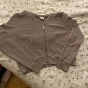 Tna Waffle Long Sleeve Zipup - Rose/Purple